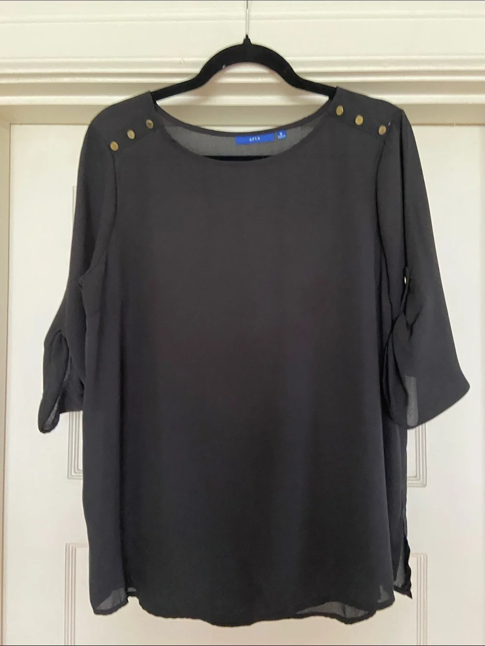 Apt. 9 Black Button-Shoulder Tunic